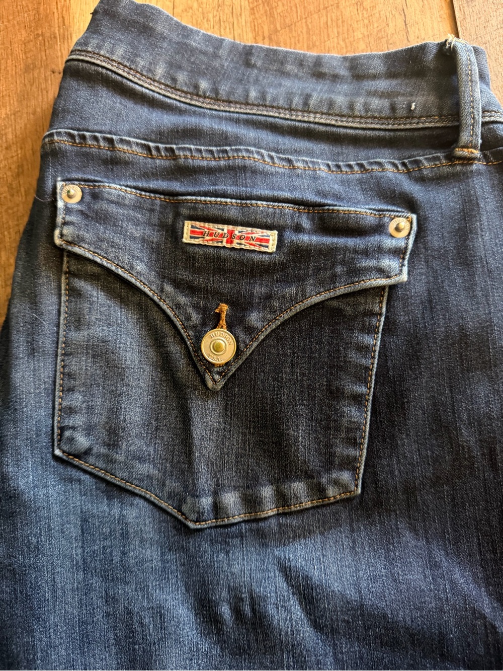 Hudson Jeans Women's Skinny Dark Blue Denim with Signature Pocket